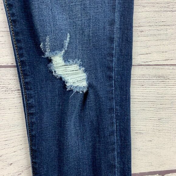 KanCan sz 5 / 26 Skinny Jeans Dark Wash 28.5" Inseam Stretch Distressed - Picture 4 of 10